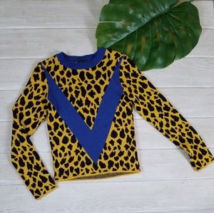 TopShop Animal Print V Sweater